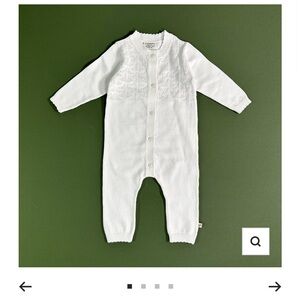 Viverano Organics - Baby Sweater Knit Pointelle Romper - 3-6 months